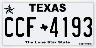TX license plate CCF4193