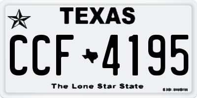 TX license plate CCF4195