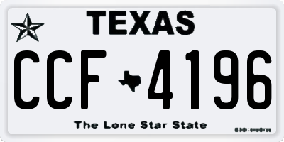 TX license plate CCF4196
