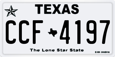 TX license plate CCF4197