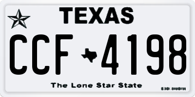 TX license plate CCF4198