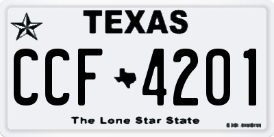 TX license plate CCF4201