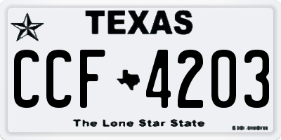 TX license plate CCF4203