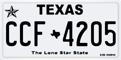 TX license plate CCF4205