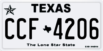 TX license plate CCF4206