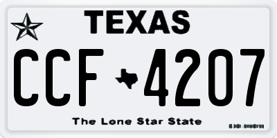TX license plate CCF4207