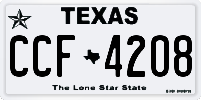 TX license plate CCF4208