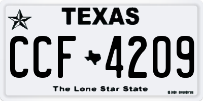 TX license plate CCF4209