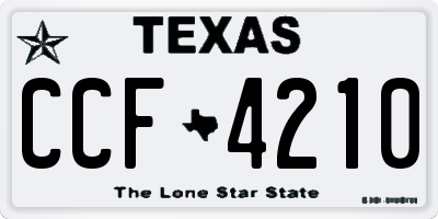 TX license plate CCF4210