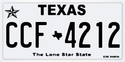 TX license plate CCF4212