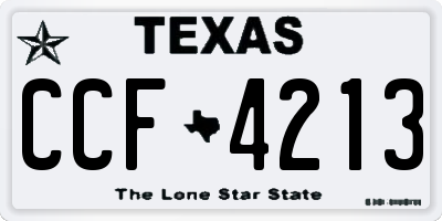 TX license plate CCF4213