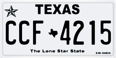 TX license plate CCF4215