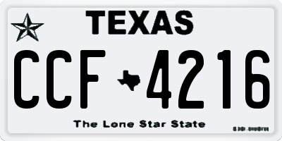 TX license plate CCF4216