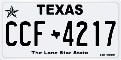 TX license plate CCF4217