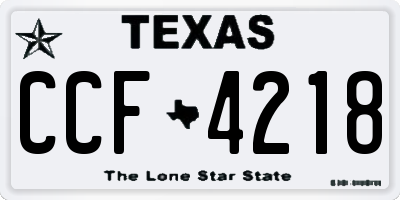 TX license plate CCF4218