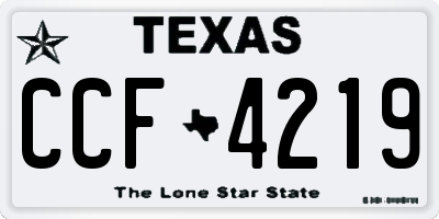 TX license plate CCF4219