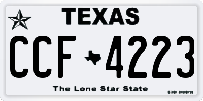 TX license plate CCF4223