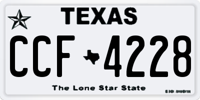 TX license plate CCF4228