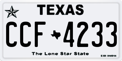 TX license plate CCF4233
