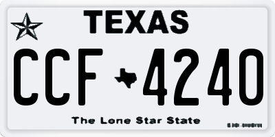 TX license plate CCF4240