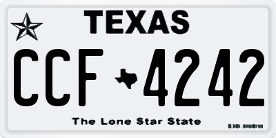 TX license plate CCF4242