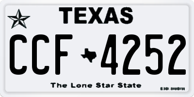 TX license plate CCF4252