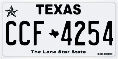 TX license plate CCF4254