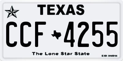 TX license plate CCF4255