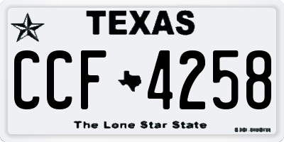 TX license plate CCF4258