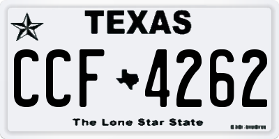 TX license plate CCF4262
