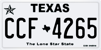 TX license plate CCF4265