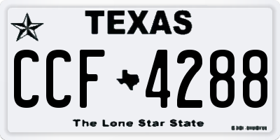 TX license plate CCF4288