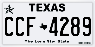 TX license plate CCF4289