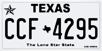 TX license plate CCF4295