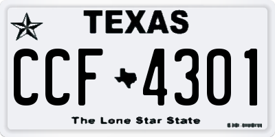 TX license plate CCF4301