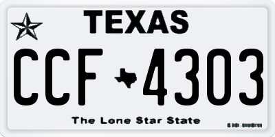 TX license plate CCF4303