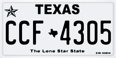 TX license plate CCF4305