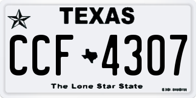 TX license plate CCF4307