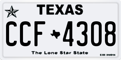 TX license plate CCF4308