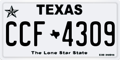 TX license plate CCF4309