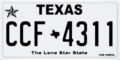 TX license plate CCF4311