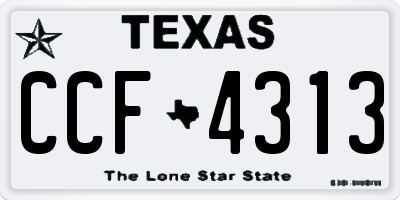 TX license plate CCF4313