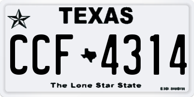 TX license plate CCF4314