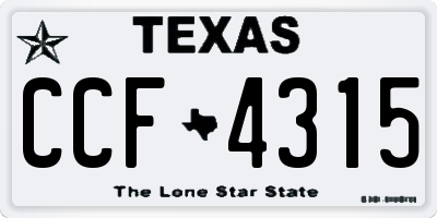 TX license plate CCF4315