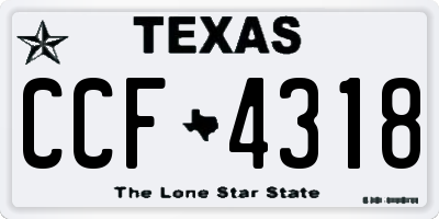 TX license plate CCF4318