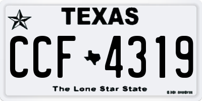 TX license plate CCF4319