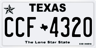 TX license plate CCF4320