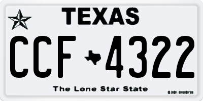 TX license plate CCF4322