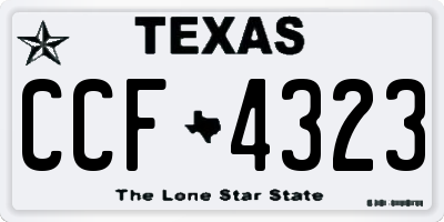 TX license plate CCF4323