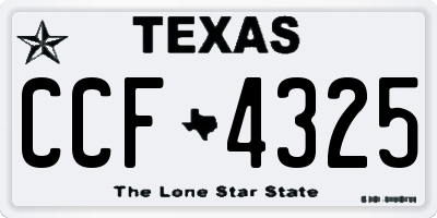 TX license plate CCF4325